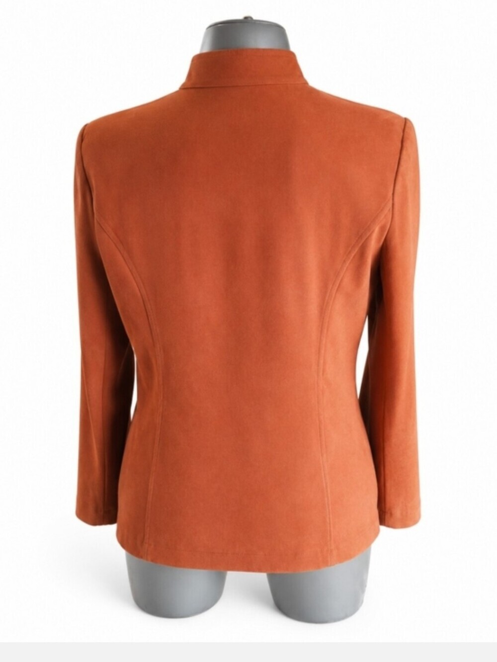 Notations Rust Tailored Faux Suede Jacket Brass Hardware Large EUC - Picture 4 of 7